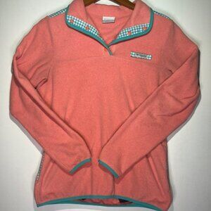 Columbia Sportswear PFG Salmon Pullover Snap Lightweight Fleece Jacket Sz S